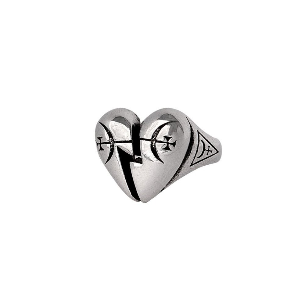 Alchemy Gothic Broken Promise Heart Ring Transformation Adjustable Pewter R258 - Picture 3 of 8